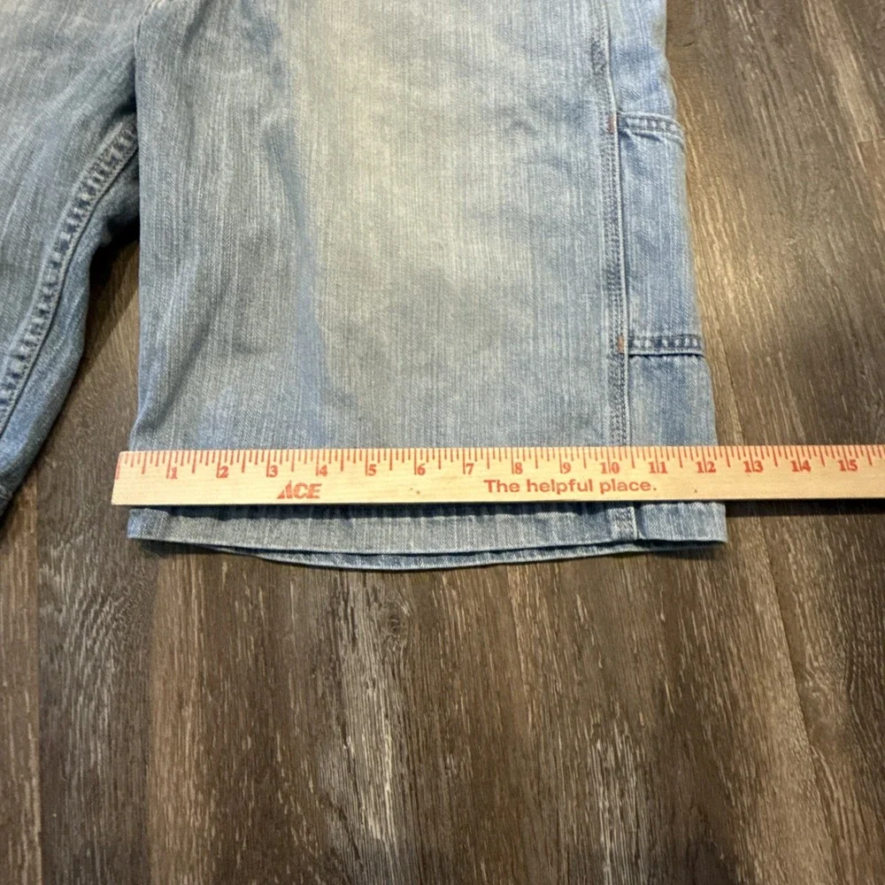 VTG Y2K Levis Carpenter Denim Shorts Mens 36 Light Wash Blue Utility Workwear
